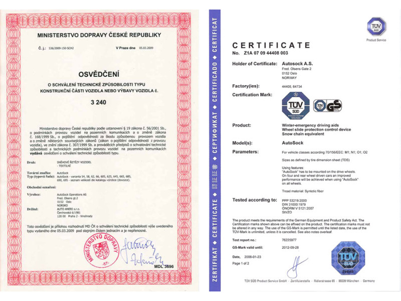 AutoSock 850 – textilní sněhové řetězy pro osobní auta