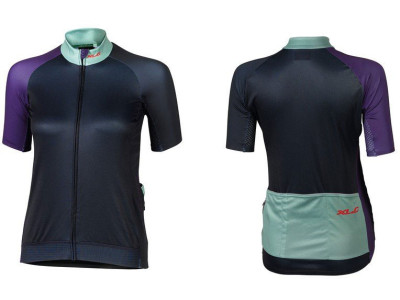 Dámský cyklistický dres XLC Race JE-S19 – tmavě modrá/zelená/fialová 